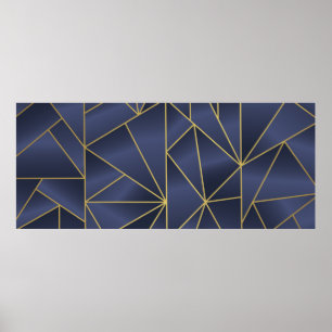 Luxury gold geometric seamless pattern poster