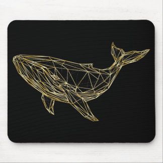 Luxury Gold Geometric Whale Mouse Mat