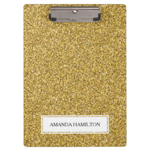 Luxury gold  Glitter add your name Clipboard