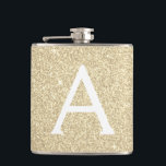 Luxury Gold Glitter and Sparkle Monogram Hip Flask<br><div class="desc">Luxury Gold Faux Glitter and Sparkle Elegant Monogram Flask. This Flask can be customised to include your initial and first name. The Gold Flask is perfect for a birthday or bachelorette party celebration.</div>