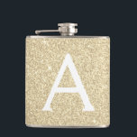 Luxury Gold Glitter and Sparkle Monogram Hip Flask<br><div class="desc">Luxury Gold Faux Glitter and Sparkle Elegant Monogram Flask. This Flask can be customised to include your initial and first name. The Gold Flask is perfect for a birthday or bachelorette party celebration.</div>