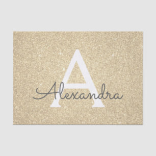 Luxury Gold Glitter and Sparkle Monogram Tissue Paper