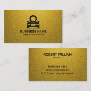 Luxury Gold Glitter Auto Repair Mechanic Car Business Card