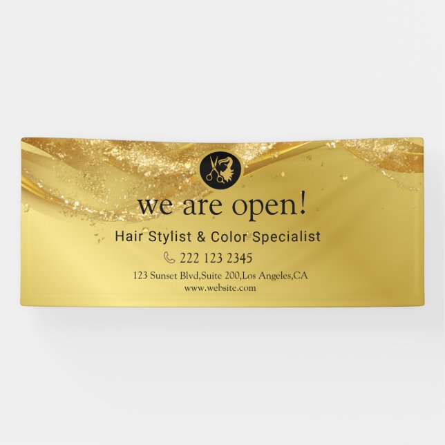 Luxury Gold Glitter Banner (Horizontal)