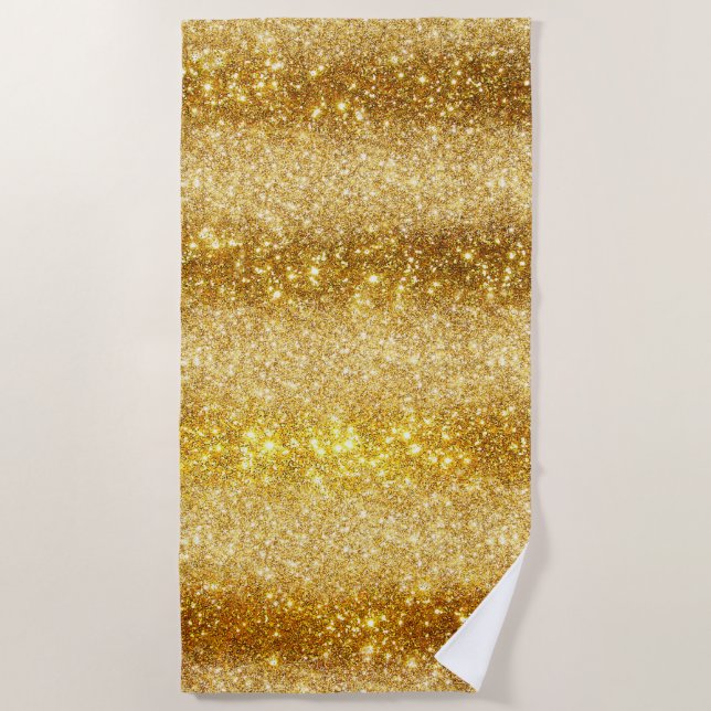 Luxury Gold Glitter Beach Towel (Front)