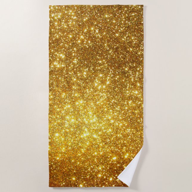 Luxury Gold Glitter Beach Towel (Front)
