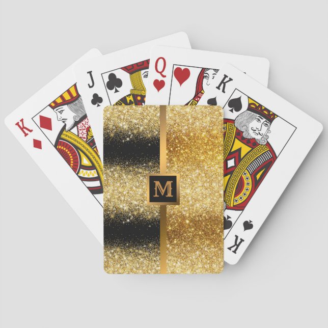Luxury Gold Glitter Bicycle Playing Cards (Back)