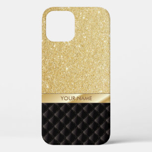 Luxury Gold Glitter Custom Name iPhone 12 Case