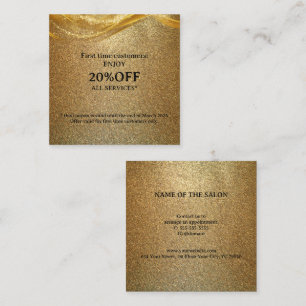 Luxury Gold Glitter Discount Card