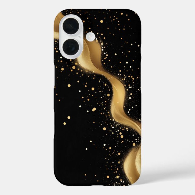 Luxury Gold Glitter Dust Abstract Art Case-Mate iPhone Case (Back)