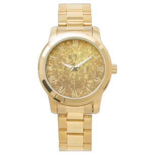 Luxury Gold Glitter Floral Gift Watch