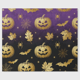 Luxury Gold Glitter Halloween Gift Wrap