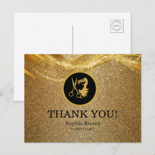 Luxury Gold Glitter Postcard