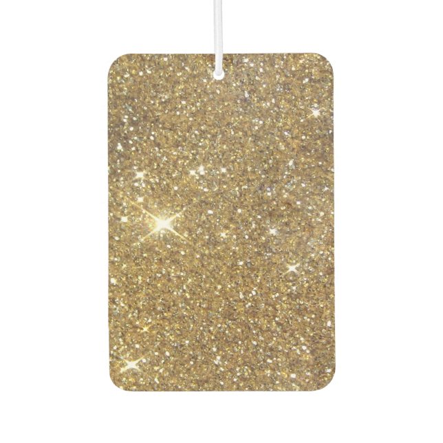 Luxury Gold Glitter - Printed Image Car Air Freshener (Front)
