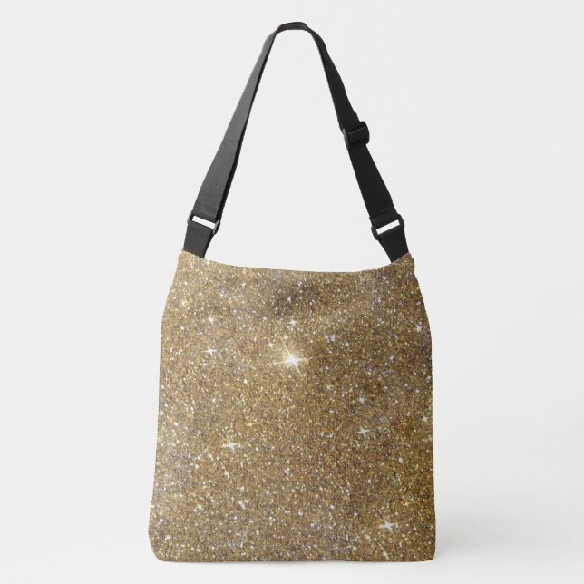 Luxury Gold Glitter - Printed Image Crossbody Bag (Front)