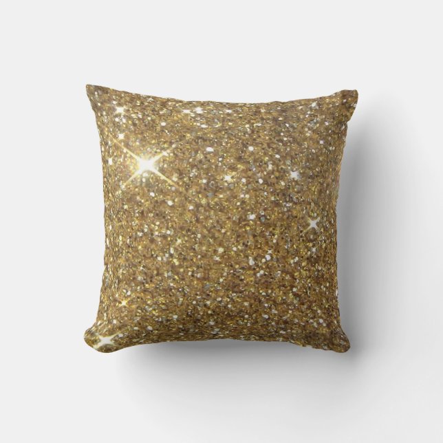 Luxury Gold Glitter - Printed Image Cushion (Front)