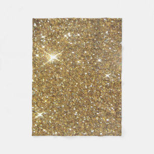 Luxury Gold Glitter - Printed Image Fleece Blanket