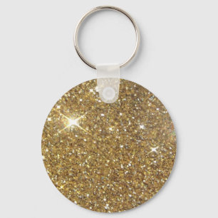 Luxury Gold Glitter - Printed Image Key Ring