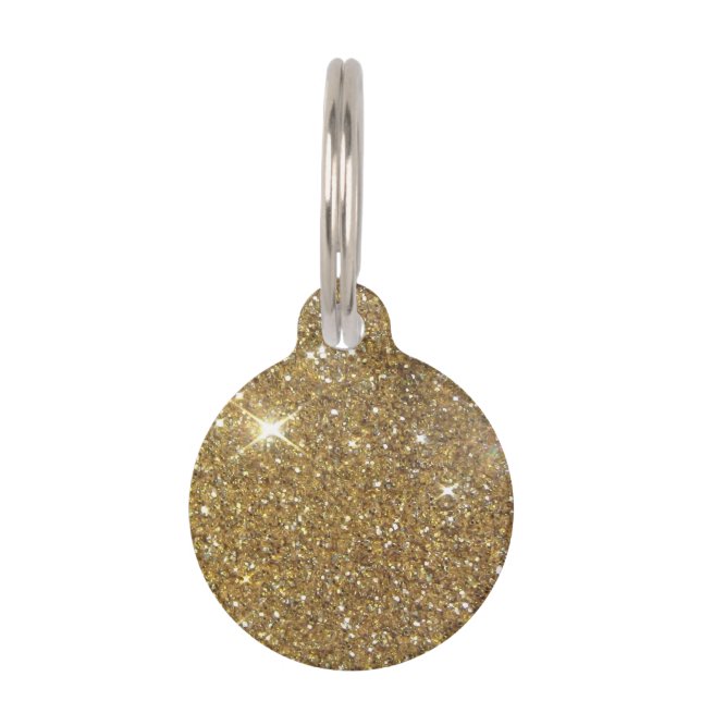 Luxury Gold Glitter - Printed Image Pet Tag (Front)