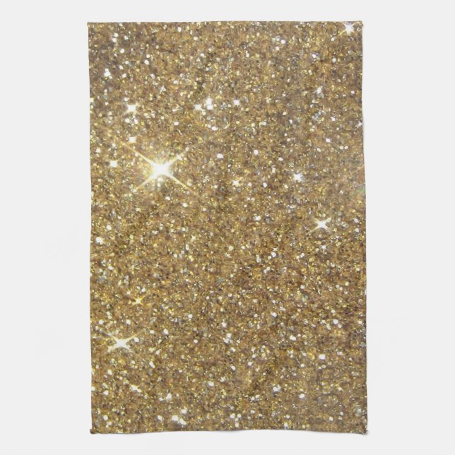 Luxury Gold Glitter - Printed Image Tea Towel (Vertical)