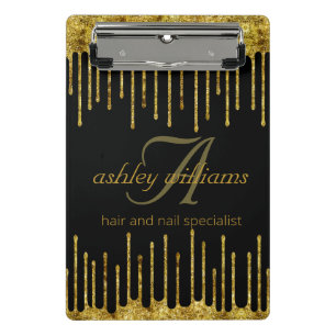 Luxury gold glitter salon clipboard