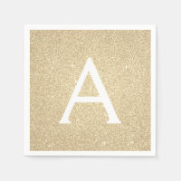 Luxury Gold Glitter & Sparkle Monogram Birthday