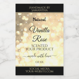 Luxury Gold Glitter Sparkle Stars Product Labels