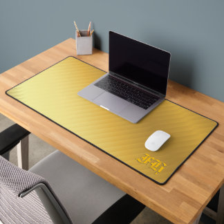 Luxury Gold Gradient Gothic Monogram Executive  Desk Mat