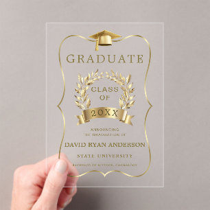Luxury Gold Graduation Announcement