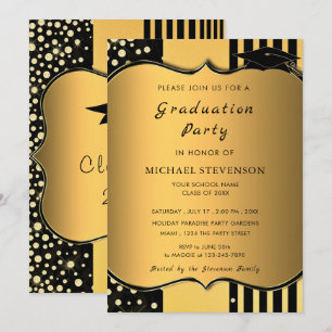 Luxury Gold Graduation Invitation - Elegant