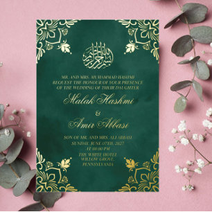 Luxury Gold Green Islamic Muslim Wedding