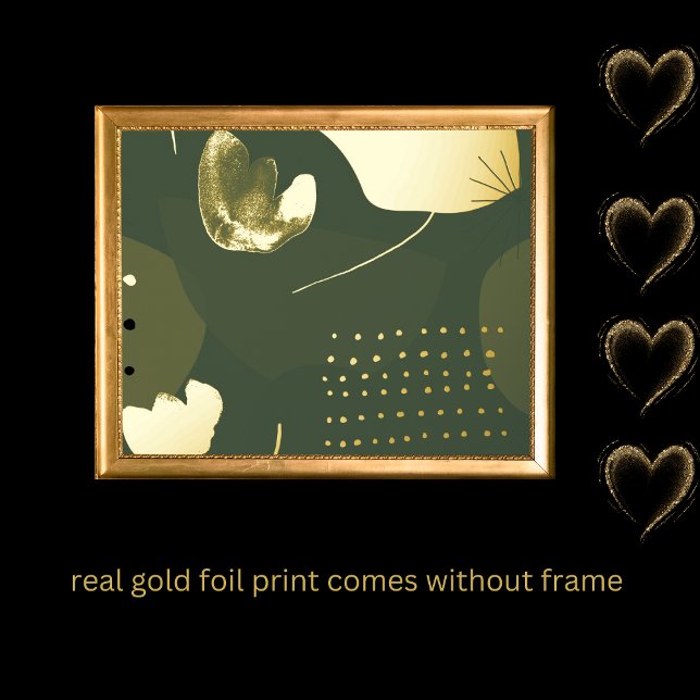 luxury gold green shapes abstract art real     foil prints (Creator Uploaded)