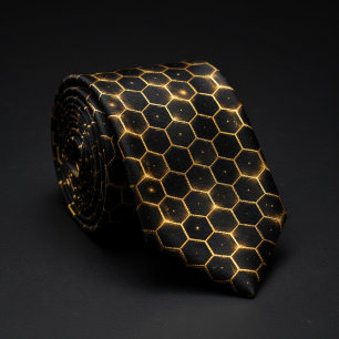 Luxury Gold Honeycomb Pattern Tie
