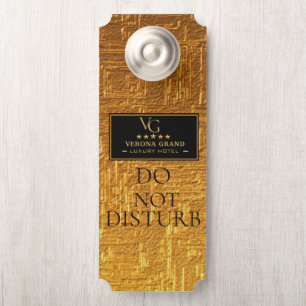 Luxury Gold Hotel Door Hanger Do Not Disturb