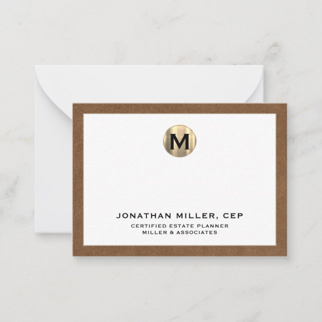 Luxury Gold Initial Logo Card (Front)