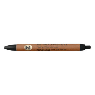 Luxury Gold Initial Logo Company Branded Black Ink Pen