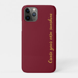 Luxury Gold Initial Monogram Burgundy Red iPhone 11 Pro Case