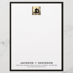 Luxury Gold Initials Business Letterhead