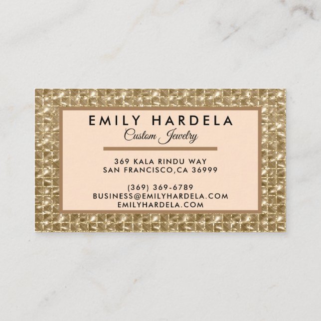 Luxury Gold Jewellery Business Card (Back)