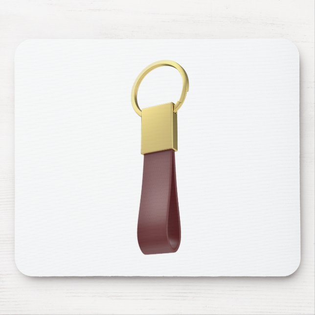 Luxury gold keychain with leather strap mouse mat (Front)