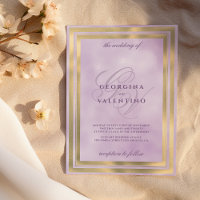 Luxury gold lavender monogram initials wedding