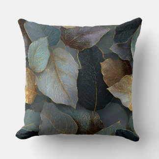 Luxury Gold Leaf Throw Pillow