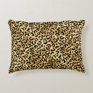 Luxury Gold Leopard Print-Cosy Glam Animal Pattern Decorative Cushion