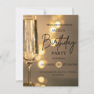 Luxury Gold Lights Birthday Invitation