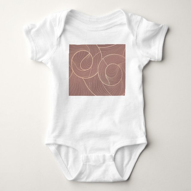 Luxury Gold Lines Pattern Background Baby Bodysuit (Front)