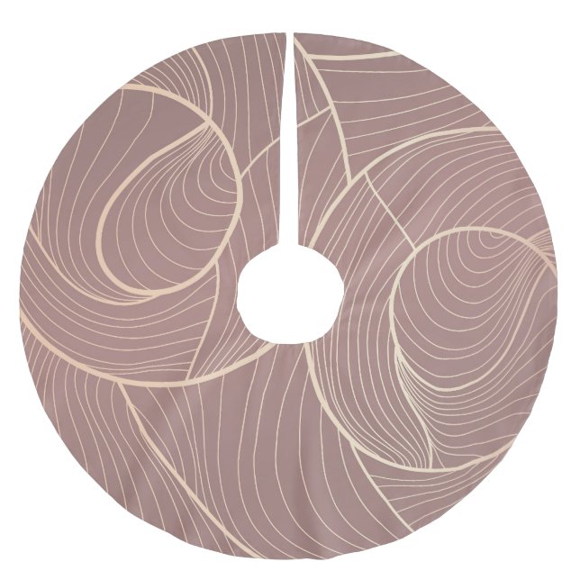 Luxury Gold Lines Pattern Background Brushed Polyester Tree Skirt (Front)