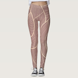 Luxury Gold Lines Pattern Background Leggings