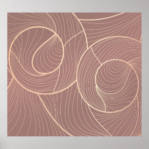 Luxury Gold Lines Pattern Background Poster