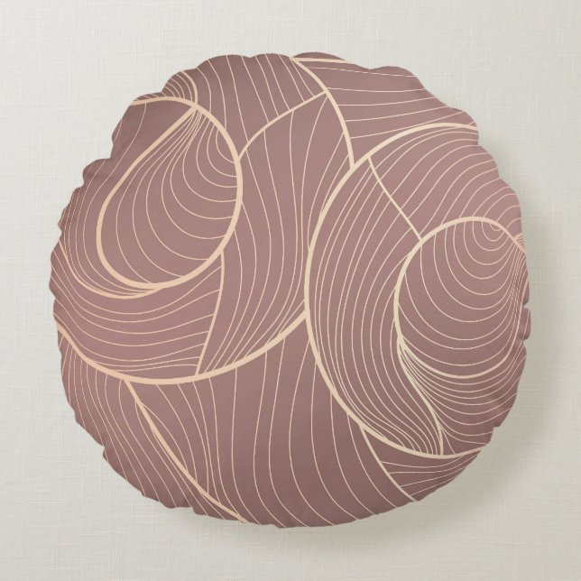 Luxury Gold Lines Pattern Background Round Cushion (Front)