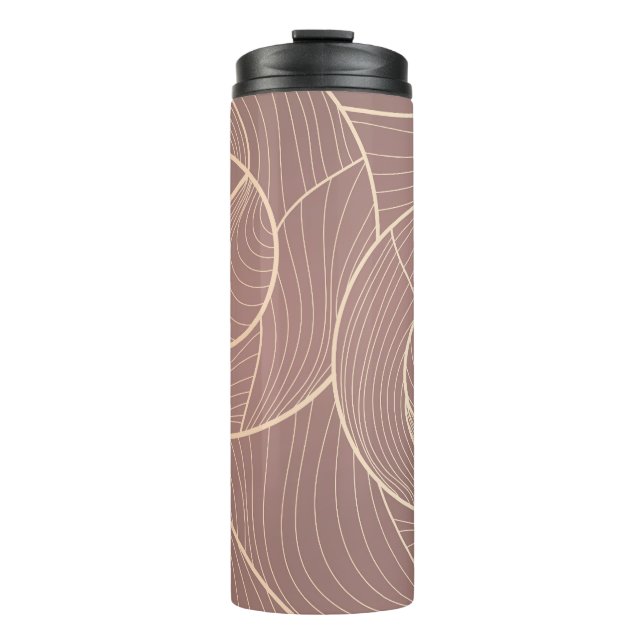 Luxury Gold Lines Pattern Background Thermal Tumbler (Front)